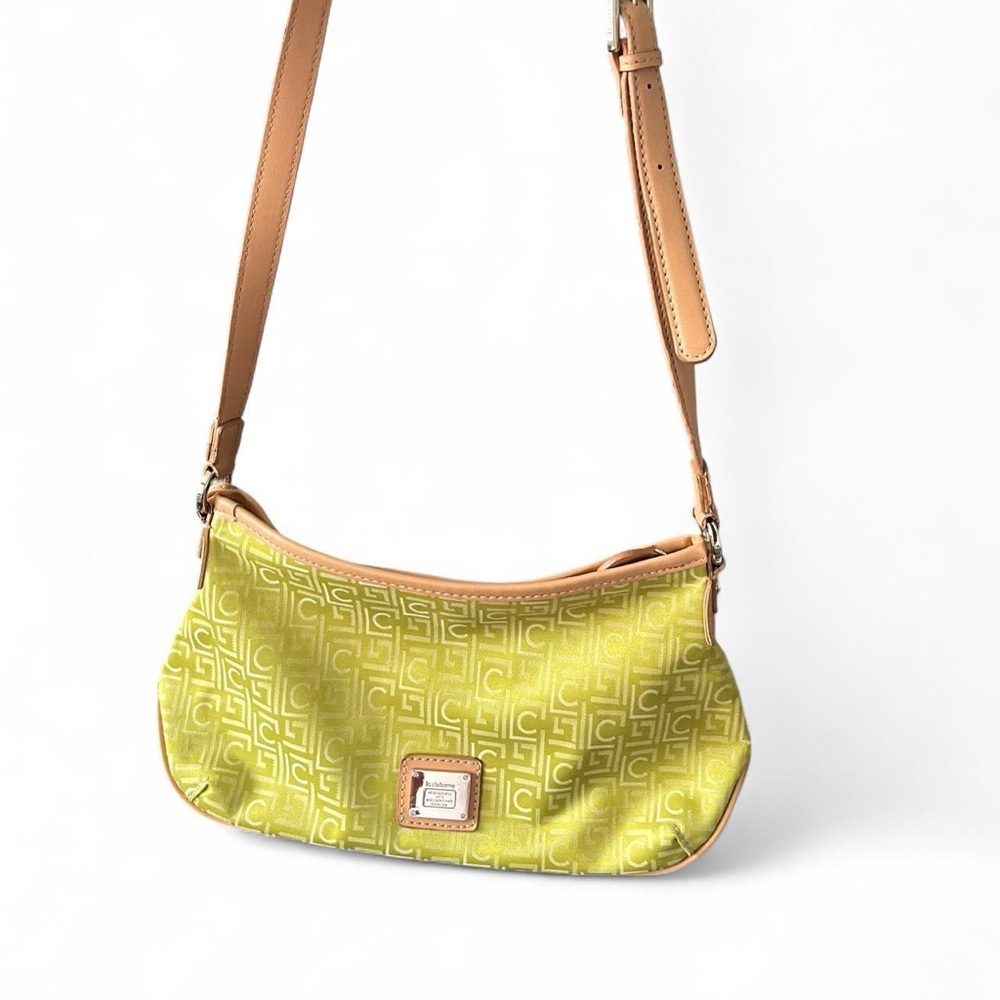 Y2K Liz Claiborne Lime and Tan Shoulder Bag
